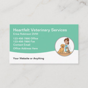 Cartão De Visita Serviços Hospitalares Veterinários para Animais