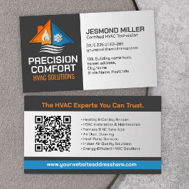Cartão De Visita Serviços HVAC - Aquecimento, ventilação, CA