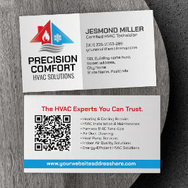 Cartão De Visita Serviços HVAC - Aquecimento, ventilação, CA