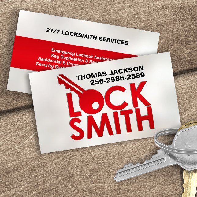 Cartão De Visita Serviços Locksmith (Criador carregado)