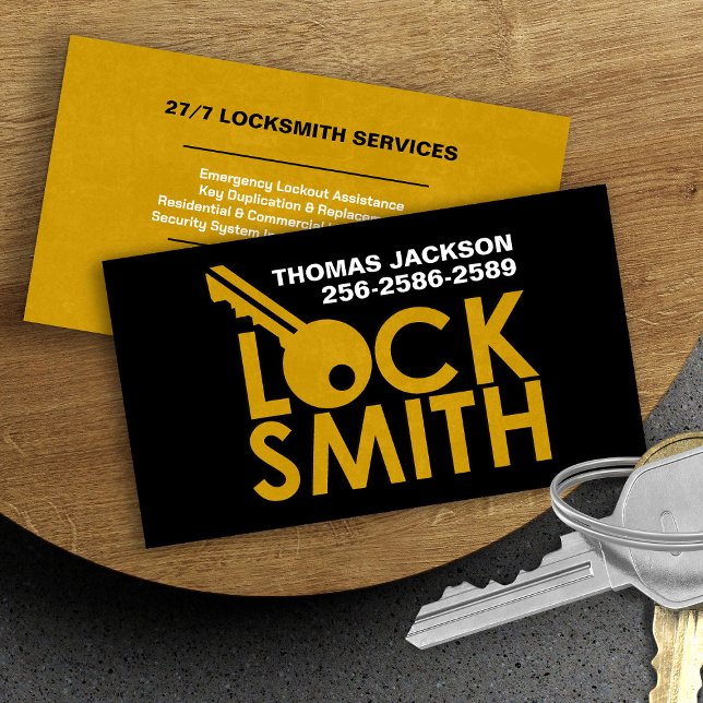 Cartão De Visita Serviços Locksmith (Criador carregado)