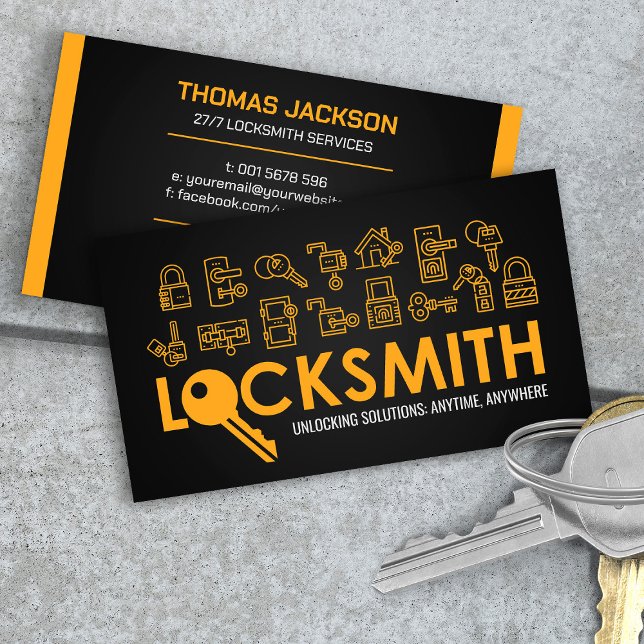 Cartão De Visita Serviços Locksmith (Criador carregado)