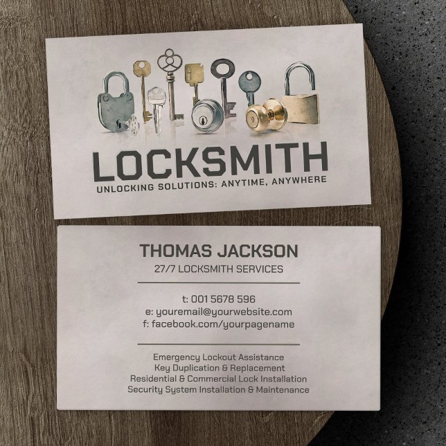 Cartão De Visita Serviços Locksmith (Criador carregado)