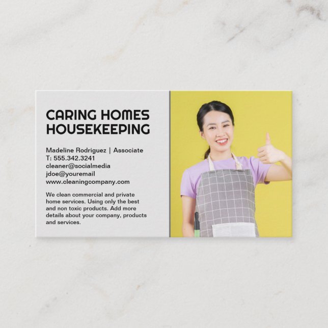 Cartão De Visita Serviços Maid Hotel | Janitor (Frente)