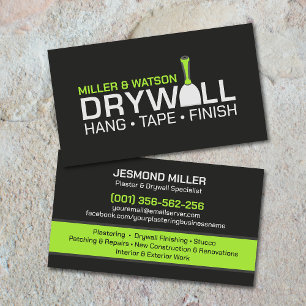 Cartão De Visita Serviços Modernos de Gesso de Parede Profissionais