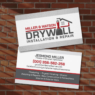 Cartão De Visita Serviços Modernos de Gesso Profissional para Pared