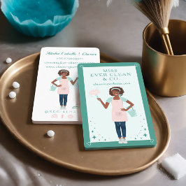 Cartão De Visita Serviços modernos de limpeza e assistência a mulhe