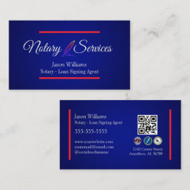 Cartão De Visita Serviços Notários Azuis Modernos