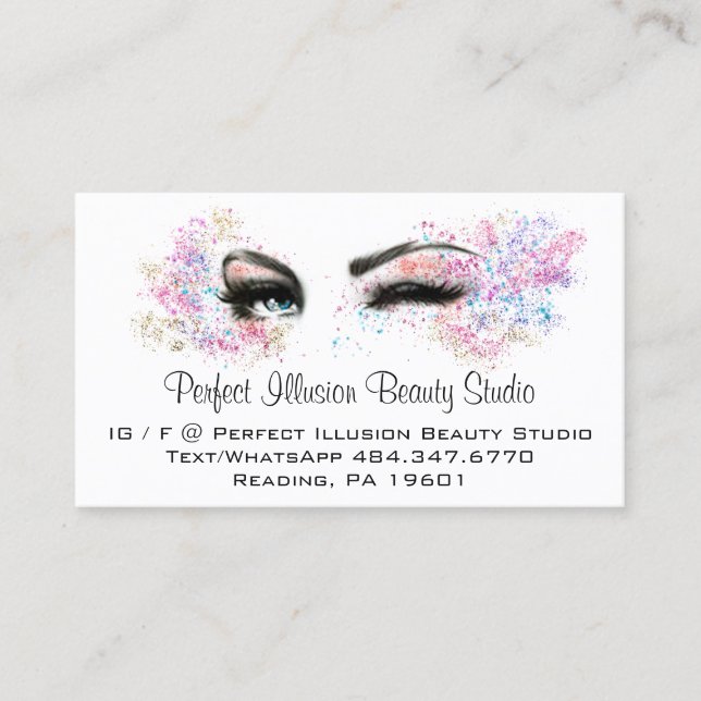 Cartão De Visita Serviços Perfeitos do BeauStudio Serviços Lashes M (Frente)