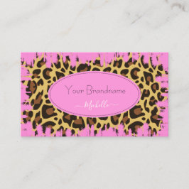 Cartão De Visita Serviços personalizados de padrão-leopardo rosa ex