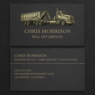 Cartão De Visita Serviços Profissionais de Contêineres Roll Off 