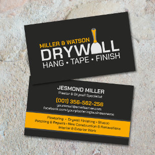 Cartão De Visita Serviços Profissionais de Gesso em Drywall 