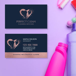 Cartão De Visita Serviços profissionais de limpeza de casas