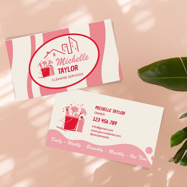 Cartão De Visita Serviços profissionais de limpeza de casas e escri (Criador carregado)