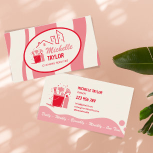 Cartão De Visita Serviços profissionais de limpeza de casas e escri