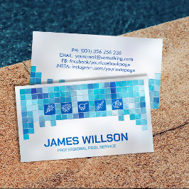 Cartão De Visita Serviços profissionais de limpeza de Piscinas