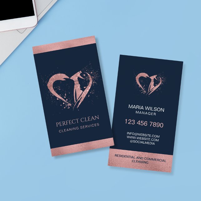 Cartão De Visita Serviços Profissionais De Limpeza Familiar (Criador carregado)