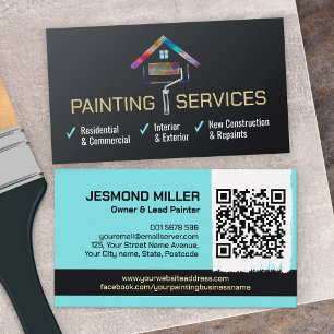 Cartão De Visita Serviços Profissionais de Pintura - Pintor de Casa