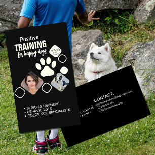 Cartão De Visita Serviços Profissionais de Treinamento de Cães   Tr