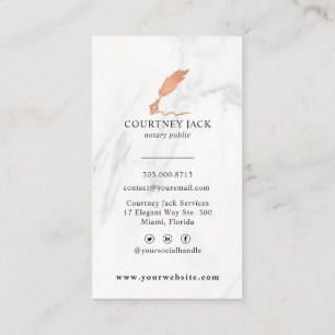 Cartão De Visita Serviços públicos notariais Rosa de mármore de lux