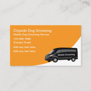 Cartão De Visita Serviços Simples de Higiene Canina Móvel 