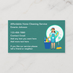 Cartão De Visita Serviços Simples de Limpeza de Casa