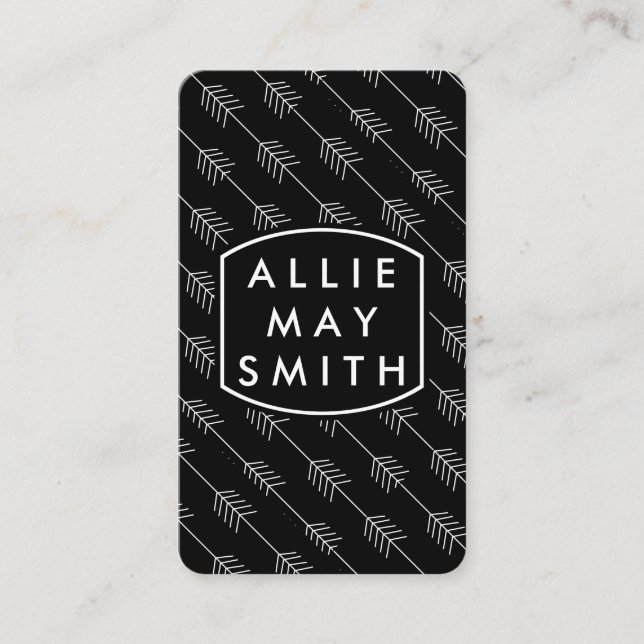 Cartão De Visita Setas brancas / Pretas (Frente)