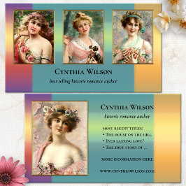 Cartão De Visita Seu Cobrir de Livro de Autores de Fotos Romance