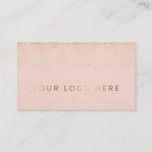 Cartão De Visita Seu Logotipo Blush Gold Foil Simple Modern Feminin