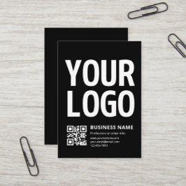 Cartão De Visita Seu logotipo c/ código QR e texto editáveis