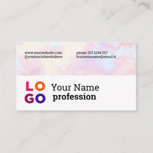 Cartão De Visita Seu logotipo de negócios Pastel Rainbow personaliz