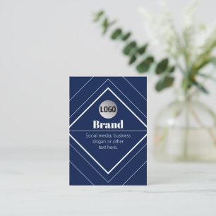 Cartão De Visita Seu Logotipo e Design Moderno Personalizável Azu