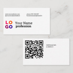 Cartão De Visita Seu Logotipo Empresarial QrCode Personalizado