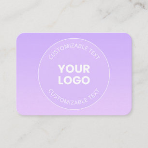 Cartão De Visita Seu Logotipo Gradiente Sutil Ombre Lavanda