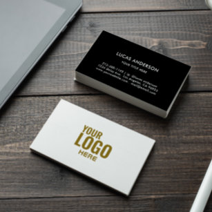 Cartão De Visita Seu logotipo preto e branco Foil moderna corporaçã