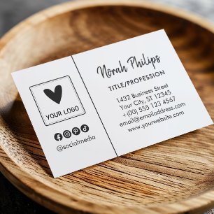 Cartão De Visita Seu Logotipo Quadrado Mídia Social Frente Única