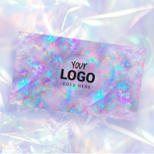 Cartão De Visita seu logotipo sobre fundo inspirado em opal roxo