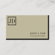 Seu Quadrado de Profissão Monograma Tan Preto