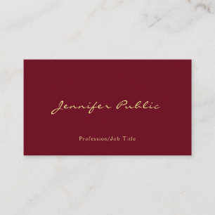 Cartão De Visita Seu Script de Caligração de Cores Dourado de Texto