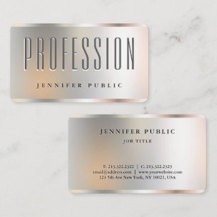 Cartão De Visita Seu Texto Personalizado Aqui Modelo De Silver Faux