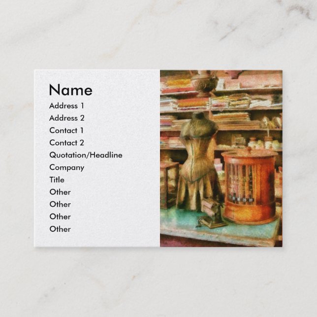 Cartão De Visita Sewing - as fontes para a costureira, nome, (Frente)