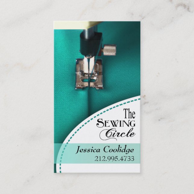 Cartão De Visita Sewing: Costureira, alfaiate, desenhista, (Frente)