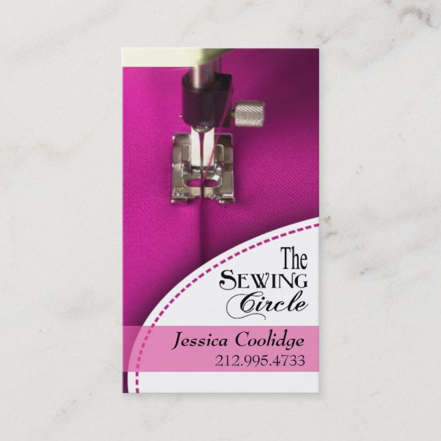 Cartão De Visita Sewing: Costureira, alfaiate, desenhista, (Frente)