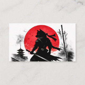 Cartão De Visita Shadow Ninja Wolf Japanese Business Card
