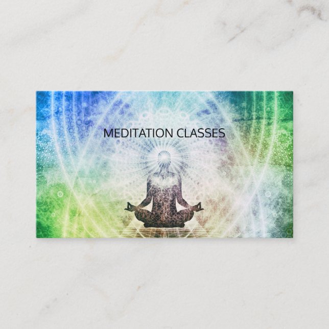 Cartão De Visita Shaman Cercado Por Meditação De Luz E Yoga (Frente)