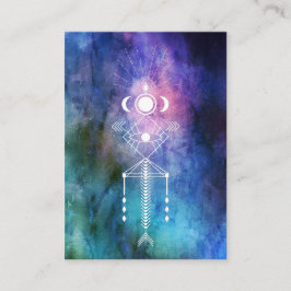 Cartão De Visita Shaman sagrado tribal do asteca da aguarela da