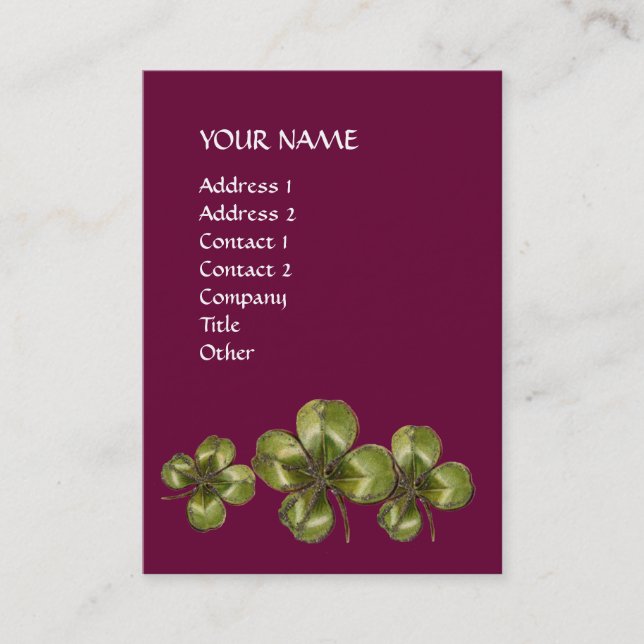 CARTÃO DE VISITA SHAMROCK (Frente)