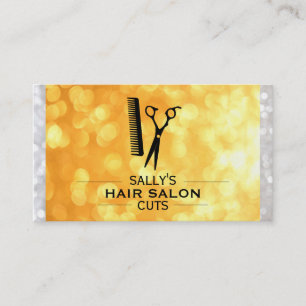 Cartão De Visita Shears & Comb com Divisores (livro branco e ouro)