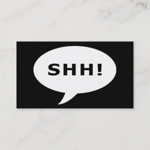Cartão De Visita shh! bolha cómica do partido de surpresa