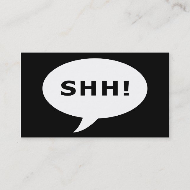 Cartão De Visita shh! bolha cómica do partido de surpresa (Frente)
